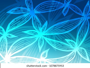 Dark BLUE vector indian curved background. Geometric doodle illustration in Origami style with gradient. A completely new template for your business design.