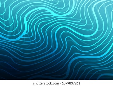 Dark BLUE vector indian curved template. Decorative shining illustration with doodles on abstract template. Hand painted design for web, leaflet, textile.