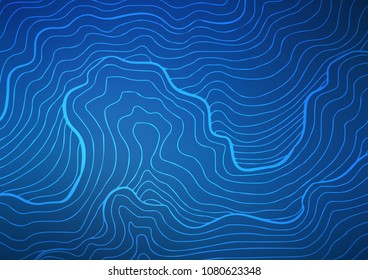 Dark BLUE vector indian curved background. Decorative shining illustration with doodles on abstract template. The pattern can be used for heads of websites and designs.