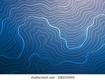 Dark BLUE vector indian curved texture. Geometric doodle illustration in Origami style with gradient. The pattern can be used for heads of websites and designs.
