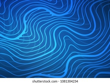 Dark BLUE vector indian curved texture. Glitter abstract illustration with doodles and Zen tangles. The doodle design can be used for your web site.