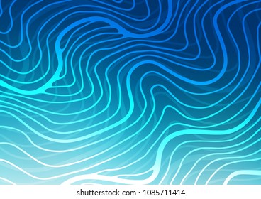 Dark BLUE vector indian curved pattern. An elegant bright illustration with lines in Natural style. The doodle design can be used for your web site.