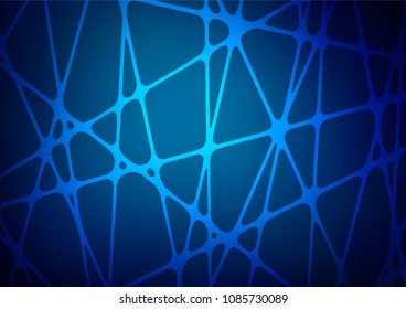 Dark BLUE vector indian curved template. A completely new color illustration in doodle style. The best blurred design for your business.