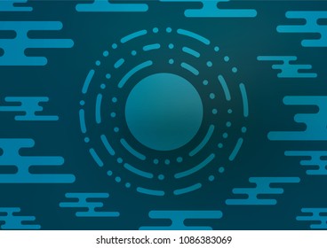 Dark BLUE vector indian curved background. Ethnic elegant natural pattern with gradient. Brand-new design for your business.