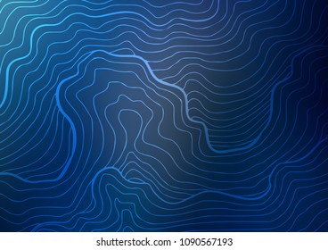 Dark BLUE vector indian curved template. Blurred decorative design in Indian style with Zen tangles. The doodle design can be used for your web site.
