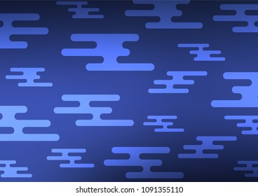 Dark BLUE vector indian curved template. Blurred decorative design in Indian style with Zen tangles. Hand painted design for web, wrapping, wallpaper.