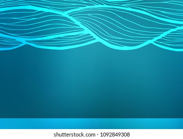 Dark BLUE vector indian curved texture. Glitter abstract illustration with doodles and Zen tangles. Hand painted design for web, wrapping, wallpaper.