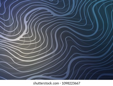 Dark BLUE vector indian curved template. Geometric doodle illustration in Origami style with gradient. The template can be used as a background for cell phones.