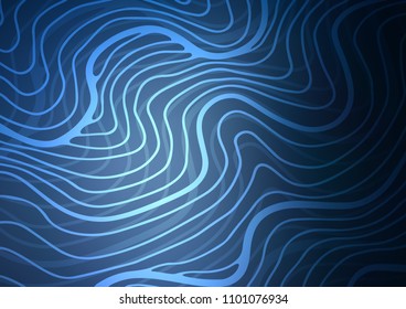 Dark BLUE vector indian curved template. Doodles on blurred abstract background with gradient. The best blurred design for your business.