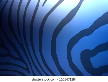 Dark BLUE vector indian curved template. Colorful abstract illustration with lines in Asian style. The pattern can be used for coloring books and pages for kids.