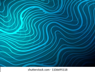 Dark BLUE vector indian curved background. Glitter abstract illustration with doodles and Zen tangles. The completely new template can be used for your brand book.