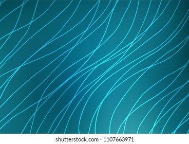 Dark BLUE vector indian curved template. Ethnic elegant natural pattern with gradient. The pattern can be used for coloring books and pages for kids.