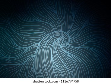 Dark BLUE vector indian curved template. An elegant bright illustration with lines in Natural style. The doodle design can be used for your web site.