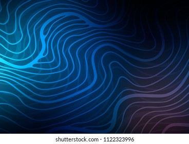 Dark BLUE vector indian curved texture. Creative illustration in blurred style with doodles and Zen tangles. The textured pattern can be used for website.