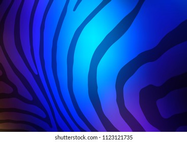 Dark BLUE vector indian curved template. A vague abstract illustration with doodles in Indian style. Hand painted design for web, wrapping, wallpaper.