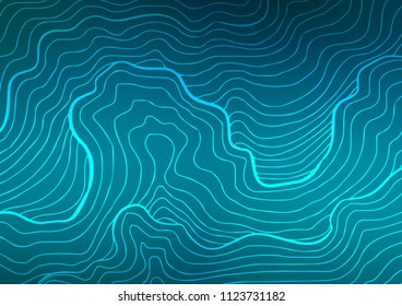 Dark BLUE vector indian curved wavy line template. Brand-new colored illustration in blurry style with doodles. Hand painted design for web, wrapping, wallpaper.