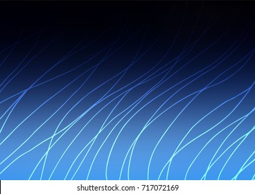 Dark BLUE vector indian curved pattern. Sketchy hand drawn doodles on blurred background. The pattern can be used for wallpapers and coloring books.