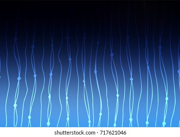 Dark BLUE vector indian curved template. Creative illustration in blurred style with doodles. The best blurred design for your business.
