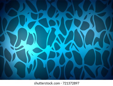 Dark BLUE vector indian curved background. Geometric doodle illustration in Origami style with gradient. Hand painted design for web, leaflet, textile.
