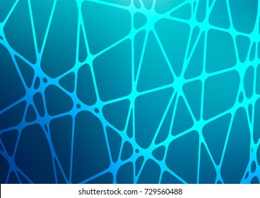 Dark BLUE vector indian curved pattern. Colorful abstract illustration with lines in Asian style. Brand-new style for your business design.