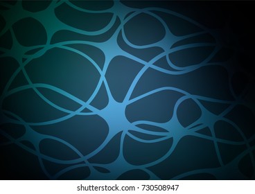 Dark BLUE vector indian curved texture. Blurred decorative design in Indian style with Zen tangles. Brand-new style for your business design.