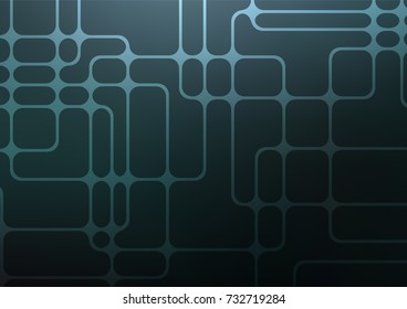 Dark BLUE vector indian curved background. Brand-new colored illustration in blurry style with doodles. Hand painted design for web, leaflet, textile.