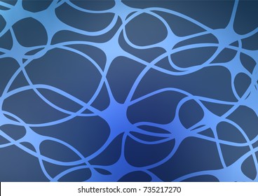 Dark BLUE vector indian curved background. A vague abstract illustration with doodles in Indian style. A completely new design for your business.