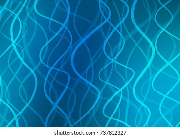 Dark BLUE vector indian curved template. Sketchy hand drawn doodles on blurred background. The textured pattern can be used for website.