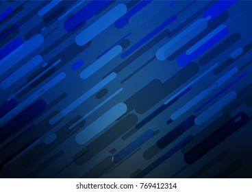 Dark BLUE vector indian curved pattern. Geometric doodle illustration in Origami style with gradient. The best blurred design for your business.