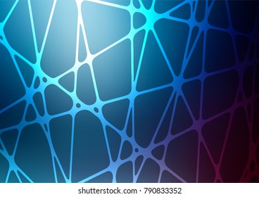 Dark BLUE vector indian curved pattern. Doodles on blurred abstract background with gradient. Brand-new style for your business design.