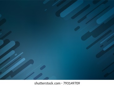 Dark BLUE vector indian curved pattern. A vague abstract illustration with doodles in Indian style. A new texture for your design.