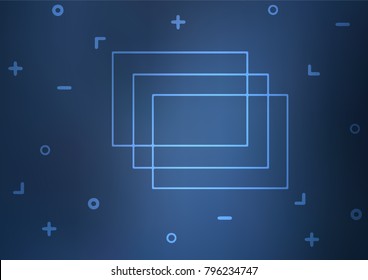 Dark BLUE vector indian curved texture. Sketchy hand drawn doodles on blurred background. A new texture for your design.