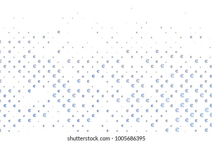 Dark BLUE vector layout with banking symbols. Shining illustration with signs of Euro on abstract template. The pattern can be used as ads, poster, banner for payments.