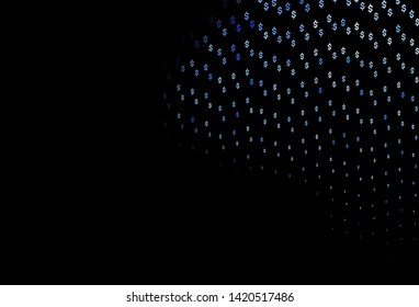 Dark BLUE vector layout with banking symbols. Abstract illustration with colored financial digital symbols. Best design for your ad, poster, banner of money.