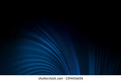 Dark BLUE vector layout with bent lines. Colorful abstract illustration with gradient lines. Elegant pattern for a brand book.