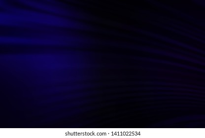 Dark BLUE vector layout with bent lines. Colorful abstract illustration with gradient lines. Elegant pattern for a brand book.