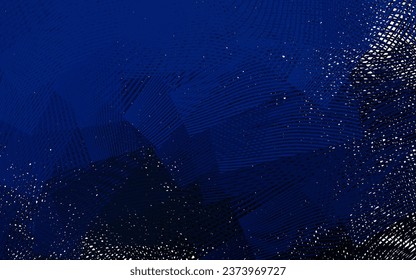 Dark BLUE vector layout with bent lines. Creative illustration in halftone style with gradient. Best design for your business.