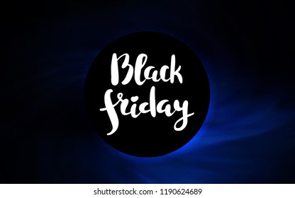 Dark BLUE vector layout with a black hole, universe. Colorful illustration of a black hole on a starry backdrop. Pattern for posters, banners of sales.