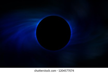 Dark BLUE vector layout with a black hole, universe. Colorful illustration of a black hole on a starry backdrop. Pattern for posters, banners of sales.