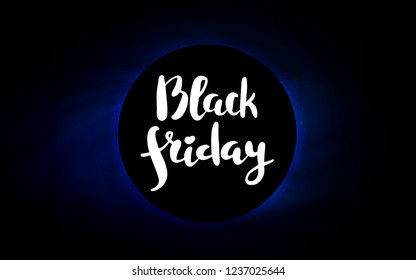 Dark BLUE vector layout with a black hole, universe. Colorful black hole with shining night sky stars. Backdrop for Black Friday promotions.