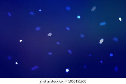 Dark BLUE vector layout with bright snowflakes. Modern geometrical abstract illustration with crystals of ice. The pattern can be used for new year ad, booklets.