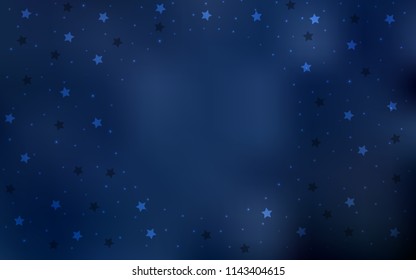 Dark BLUE vector layout with bright stars. Glitter abstract illustration with colored stars. The pattern can be used for wrapping gifts.
