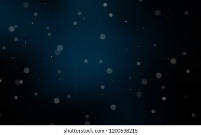 Dark BLUE vector layout with bright snowflakes. Modern geometrical abstract illustration with crystals of ice. The pattern can be used for new year ad, booklets.