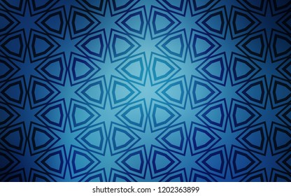 Dark BLUE vector layout with bright stars. Modern geometrical abstract illustration with stars. Pattern for new year ad, booklets.