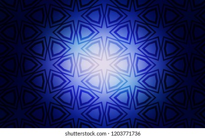 Dark BLUE vector layout with bright stars. Blurred decorative design in simple style with stars. Smart design for your business advert.
