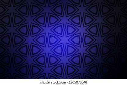 Dark BLUE vector layout with bright stars. Glitter abstract illustration with colored stars. Smart design for your business advert.