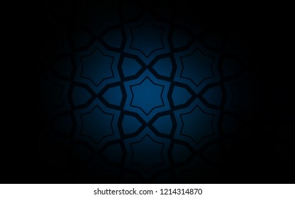 Dark BLUE vector layout with bright stars. Shining colored illustration with stars. Best design for your ad, poster, banner.