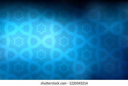 Dark BLUE vector layout with bright stars. Decorative illustration with stars on abstract template. Smart design for your business advert.