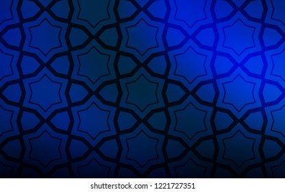 Dark BLUE vector layout with bright stars. Modern geometrical abstract illustration with stars. Best design for your ad, poster, banner.