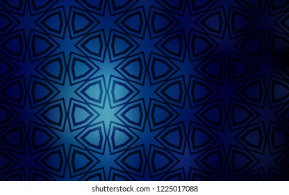 Dark BLUE vector layout with bright stars. Stars on blurred abstract background with gradient. Template for sell phone backgrounds.